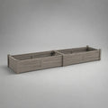 Set di 2 fioriere rialzate rettangolari in legno grigio da esterno, 100 x 50 x 20 cm ciascuna