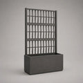 Fioriera rettangolare con grigliato per rampicanti in acciaio zincato antracite, 100 x 40 x 180 cm