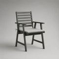 Sedia da giardino con braccioli in legno massello di acacia e cuscino, grigio antracite e grigio chiaro, 60 x 62 x 90 cm