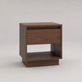 Comodino rettangolare in legno marrone noce con cassetto e vano aperto, 50 x 40 x 60 cm