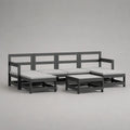 Set divano modulare da giardino 5 pezzi in pino massello grigio antracite con cuscini bianchi, 280 x 140 x 67 cm